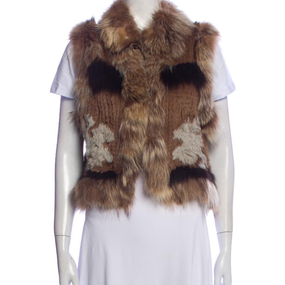 Faux Fur Vest in Brown and Black